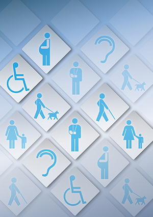Icons related to accessibility in Ocean County web design
