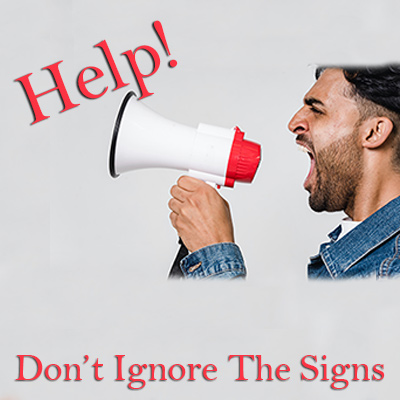 Person using bullhorn with Help! in red font at the end to depict an HVAC system calling for Mantoloking furnace repair.
